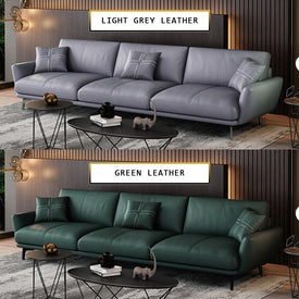Nordic Inspired Sofa Set In 4 Color Choices Of Premium P.U Leather Upholstery w/ Pet-Friendly Option