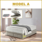 Lewyn Storage Bed Frame with Drawers - PetFriendly Scratch Resistant Option