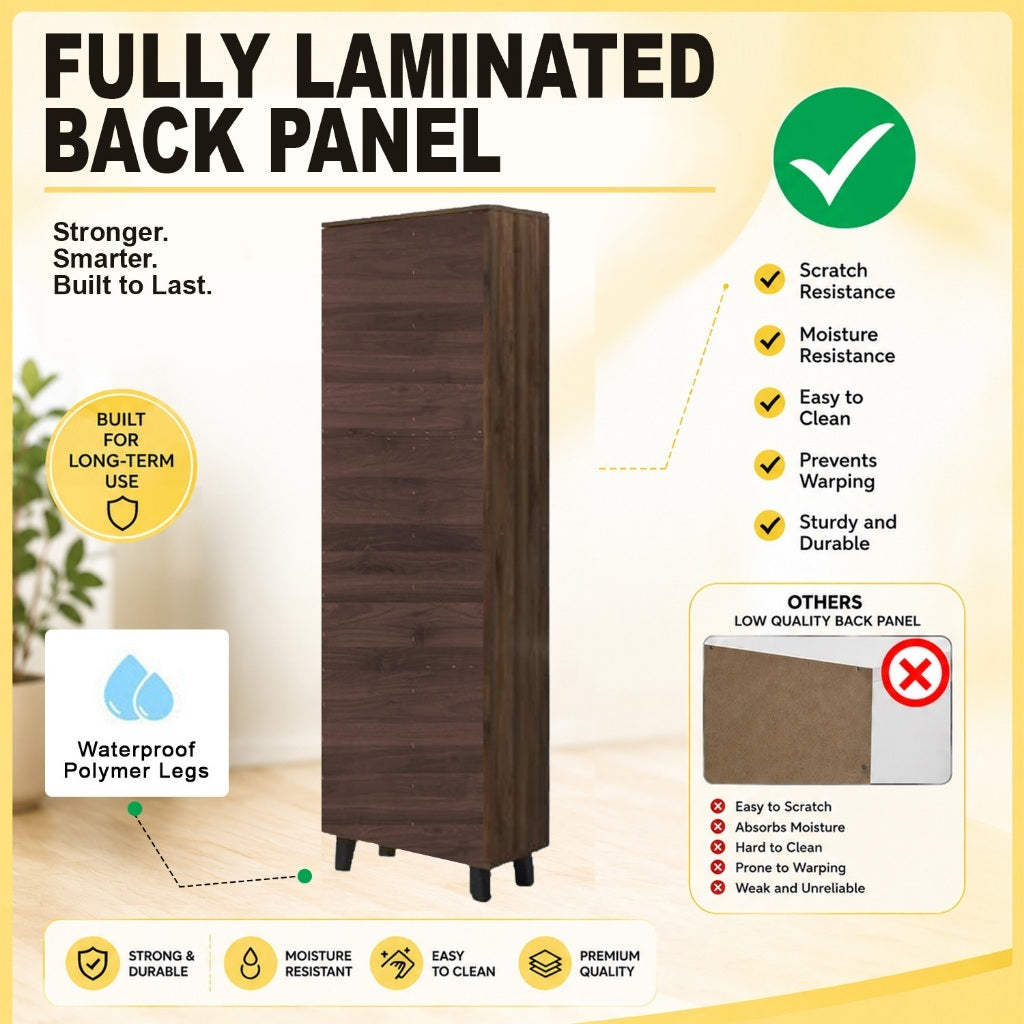 ENYA CARB-P2 Certified Board Premium Shoe Cabinet Soft Closing Fully Laminated Back Panel