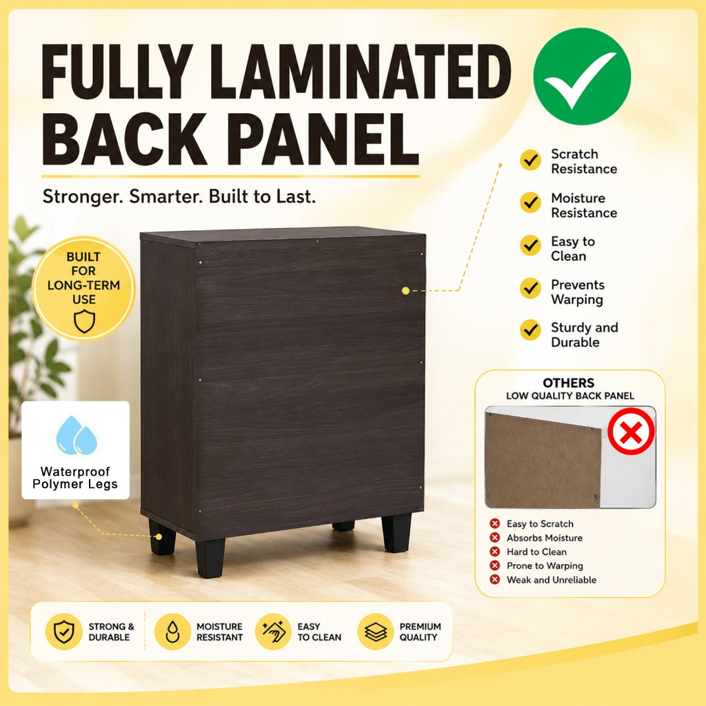 Gemma Shoe Cabinet CARB-P2 Certified Board Fully Laminated Back Panel in 2 Colours