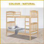Lincy Single  Bunk Bed Double Decker Bed Frame Solid Rubberwood