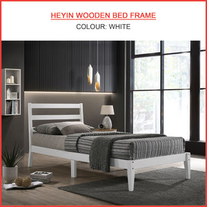 Heyin Single Wooden Bed Frame with Underbed Clearance for Extra Storage - with Mattress Option