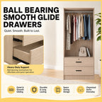 KENNA 2 Open Door CARB-P2 Certified Board Wardrobe With 2 Drawers - Free Installation