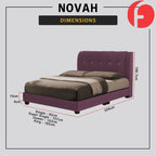 Novah Divan Bed Frame with Foam Padded Headboard PetFriendly - w/ Mattress All Sizes