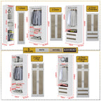 CROATIA Series 1/2/3/4/5 Doors Wardrobe Rattan Design with Drawers and Top Cabinet