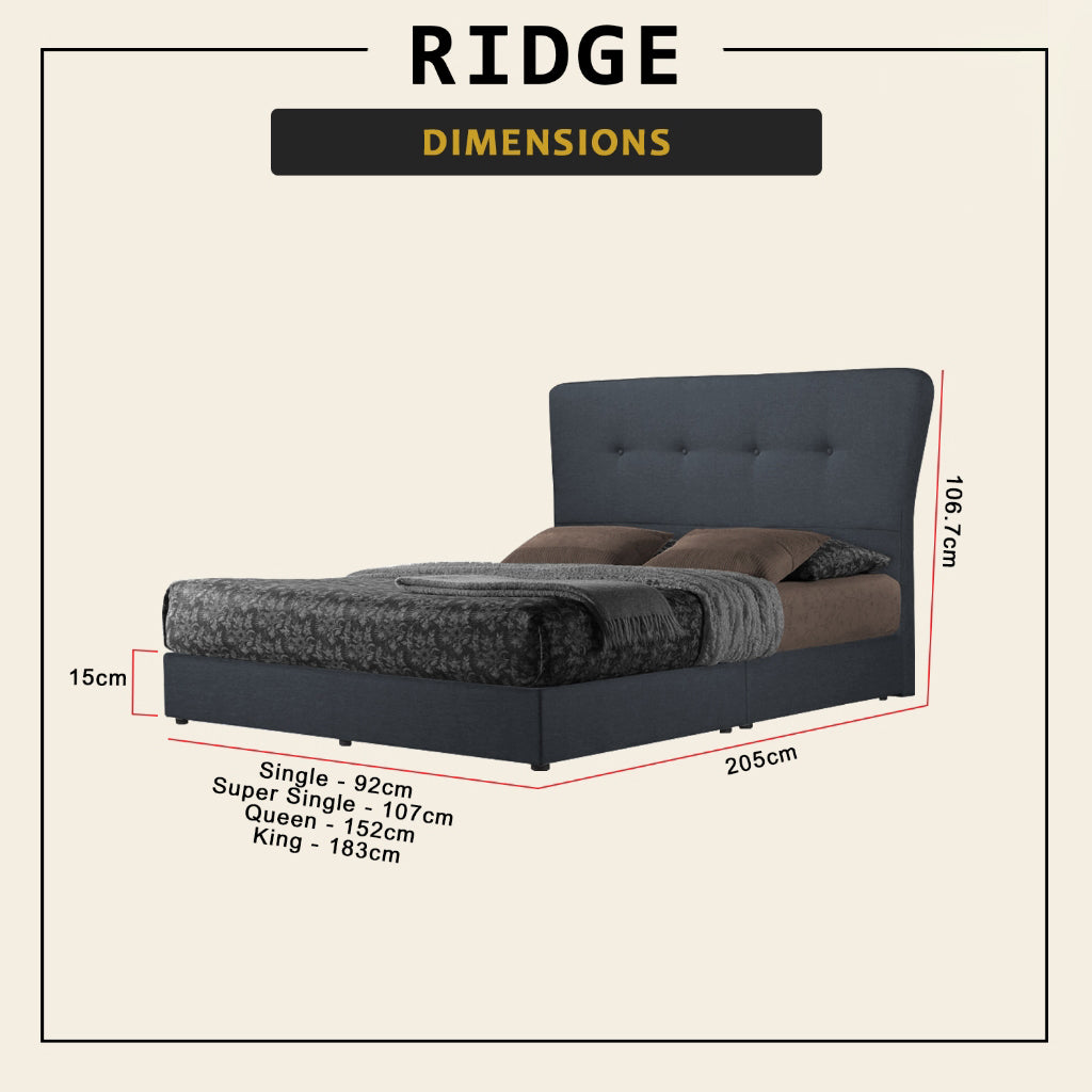 Diomire Ridge Divan Bed Frame with Mattress Add-on - Pet Friendly Option / All Sizes