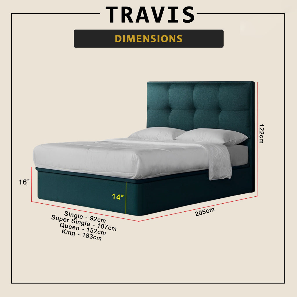 Travis 16" Depth Storage Bedframe w/ Mattress Add On - PetFriendly Option - All Sizes