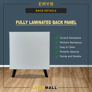 Emyr Premium Chest of Drawers Full Laminated Back Panel in 3 Colours