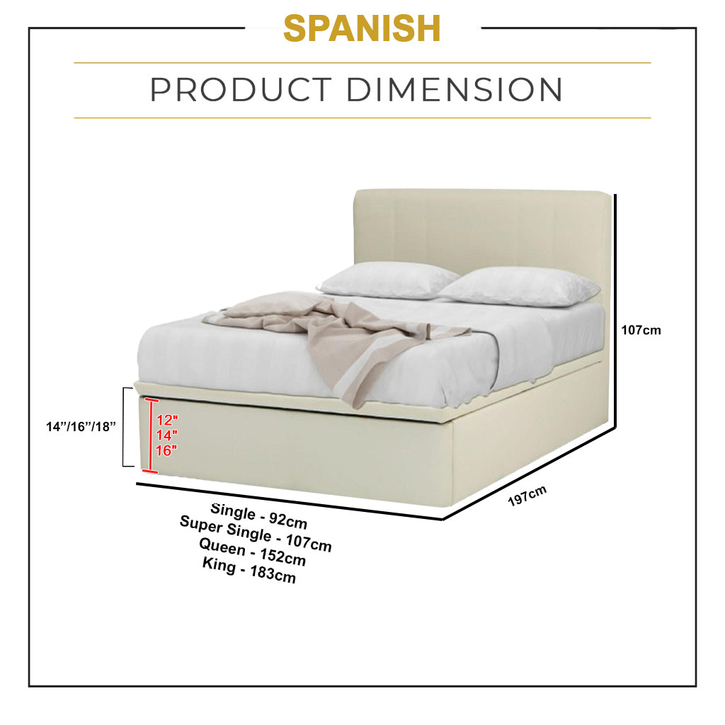 Spanish 14"/16"/18" SBD Storage Bed  w/ PetFriendly Scratch-resist Option/ All Sizes