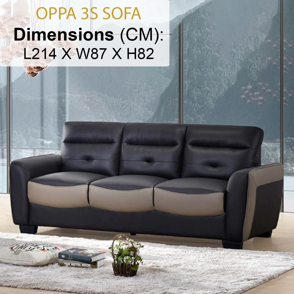 Oppa 1/2/3 Sofa Set In Top Grade PU Leather Upholstery