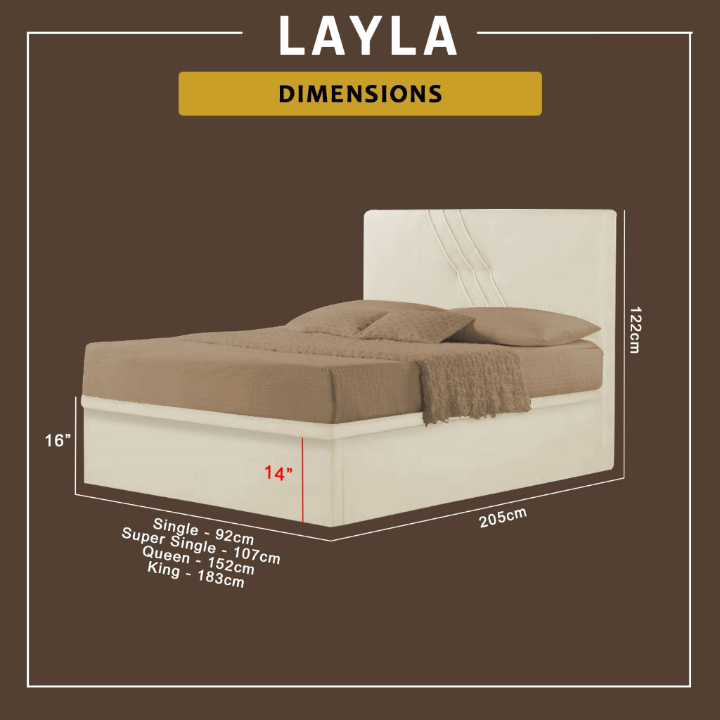 Layla 16" Depth Storage Bedframe w/ Mattress AddOn PetFriendly Fabric Option - All Sizes