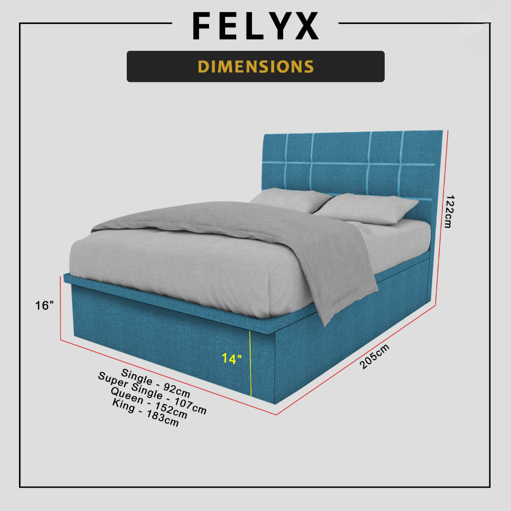 Felyx 16" Depth Storage Bedframe w/ Mattress and PetFriendly Option - All Sizes