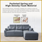 Maine 3-Seater L-Shaped Sofa Pocketed Spring in 50 Colour - w/ PetFriendly Fabric