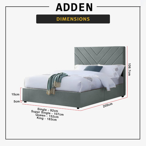 Image of Adden Divan Bed Frame with Mattress - PetFriendly Scratchproof Option / All Sizes