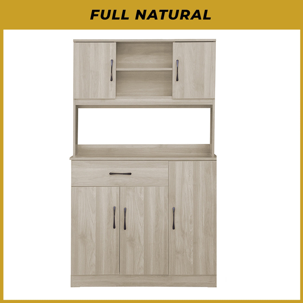 Ponio Series A Kitchen Cabinet with Drawers and Top Cabinet in 4 Colours