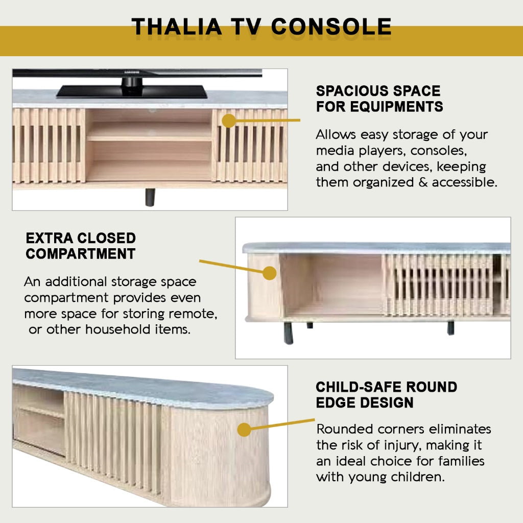 Thalia Series 1 Premium TV Console with Compartment/Drawer Storage