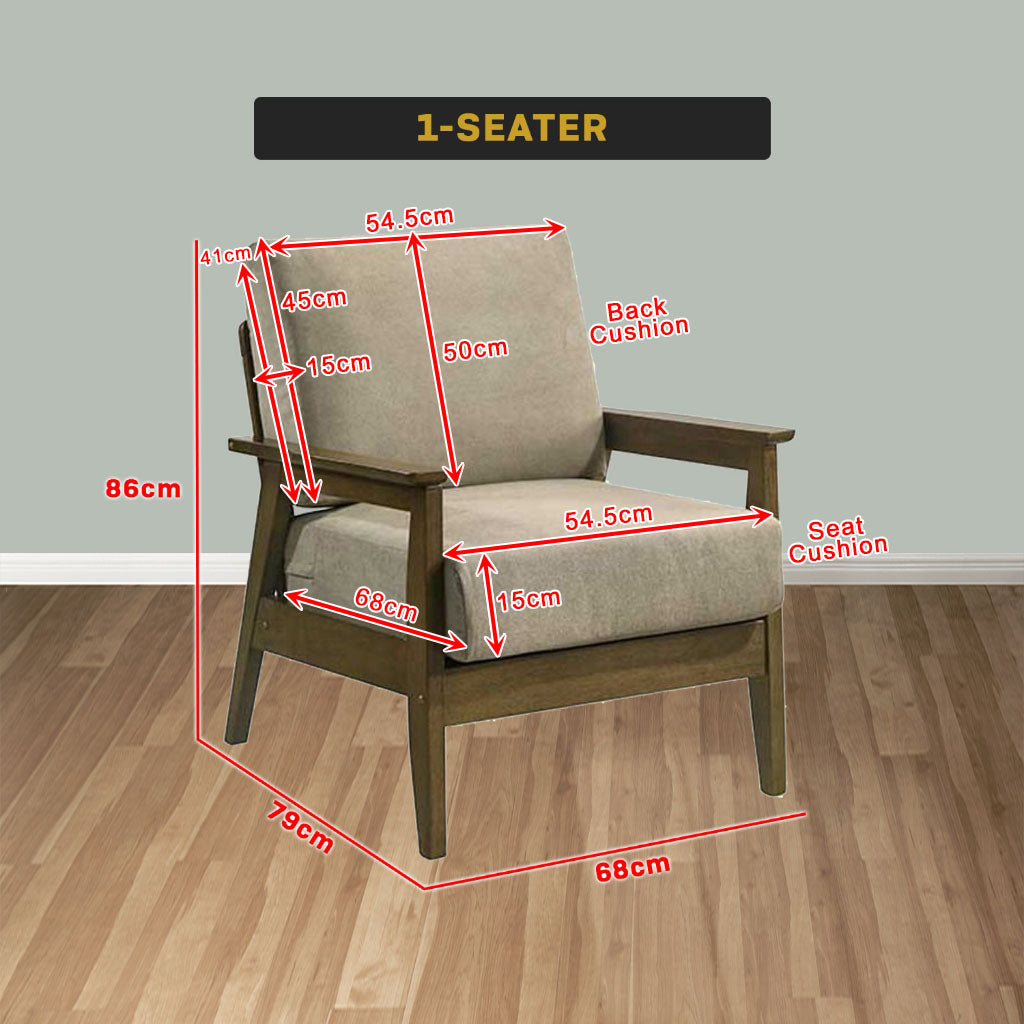 Norad 1+2+3 Seaters sofa with Coffee Table Solid Wood Living Room Furnitures