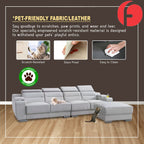 Eloise 4-Seater Sofa with Stool,  Storage & Cup Holder w/ Pet-Friendly Scratch-Resist