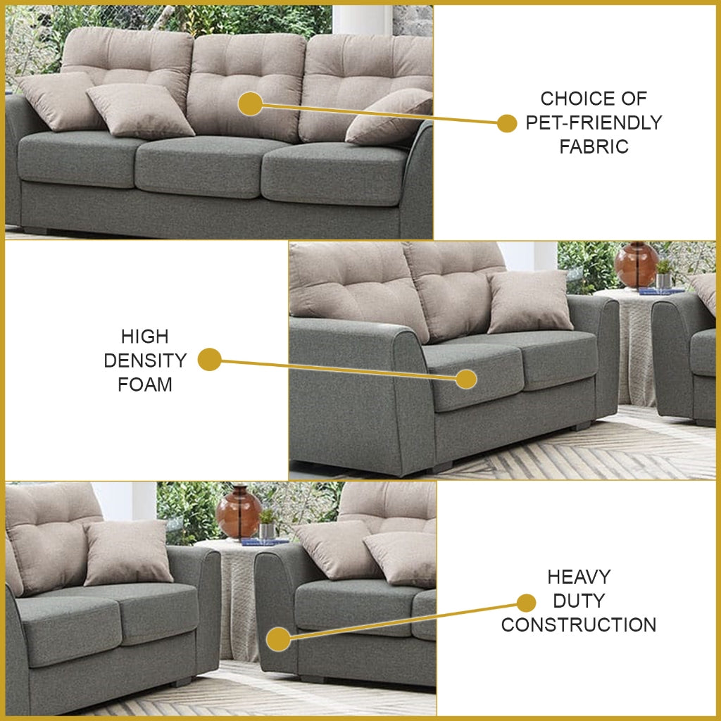 Shante 1/2/3 Seater Sofa with Pet-Friendly Option - 48 Colours Available