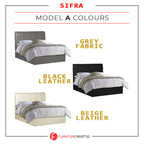 Sifra Storage Bed Frame Linen Fabric/Faux Leather in 4 Model Designs