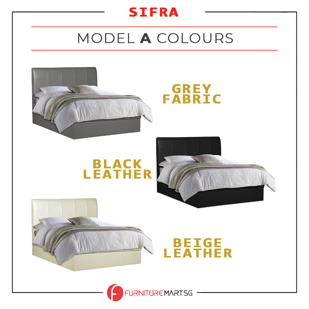 Sifra Storage Bed Frame Linen Fabric/Faux Leather in 4 Model Designs