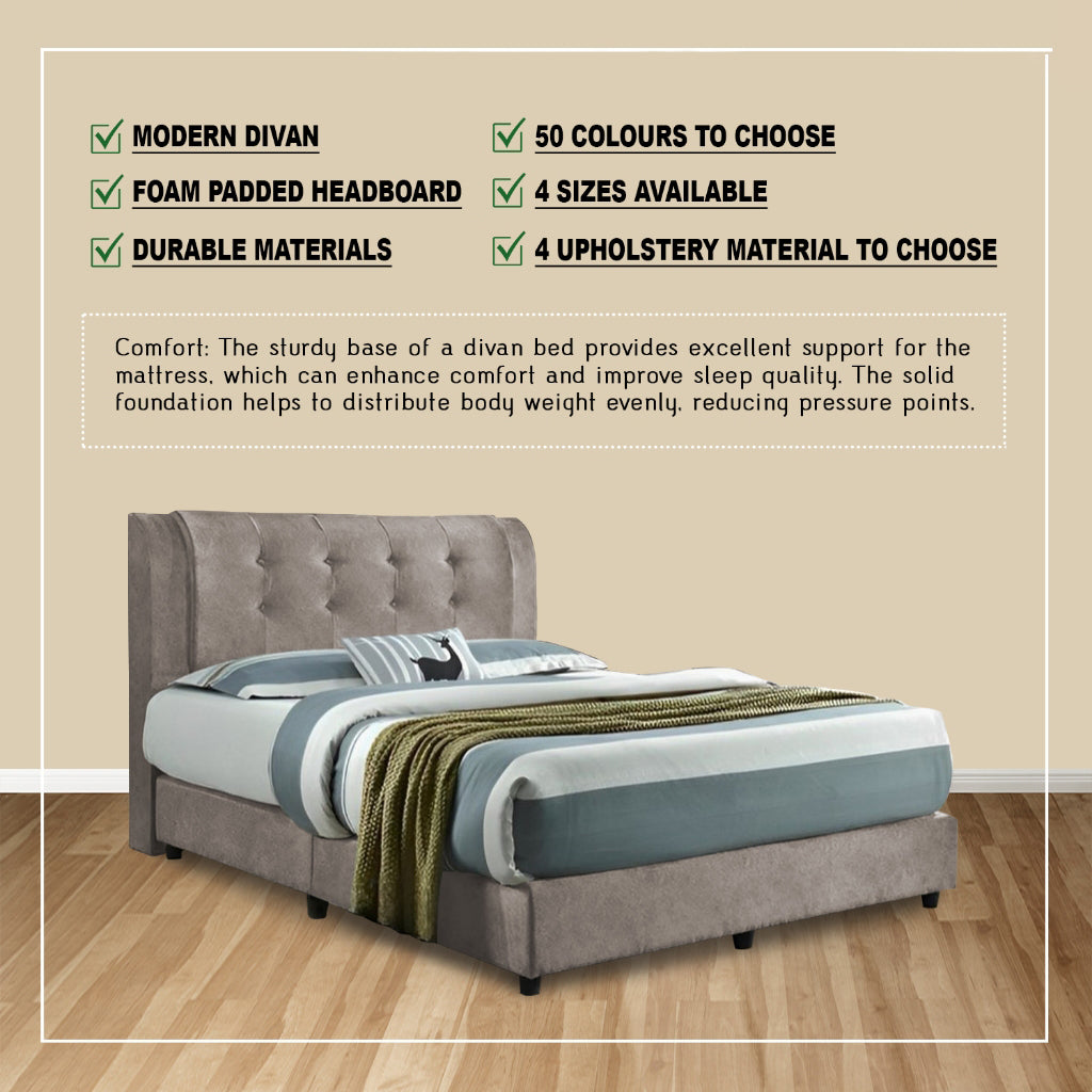 Gwinn Divan Bed Frame with Mattress - PetFriendly Scratch Resistant Option / All Sizes