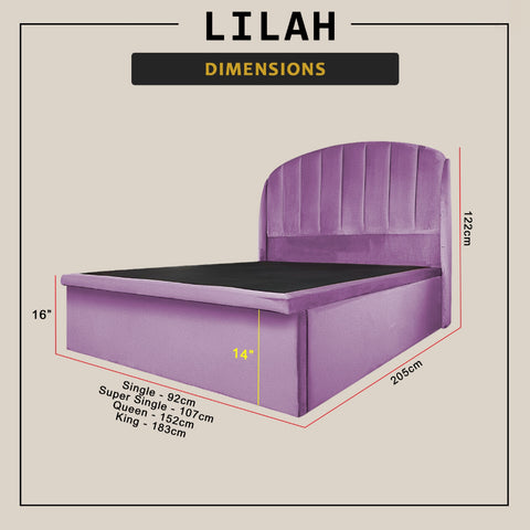 Image of Diomire Lilah 16" Depth Storage Bedframe PetFriendly Material w/Mattress - All Sizes