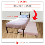 Jenzie Single Metal Pull-Out Bed Frame w/ Mattress Add On Available