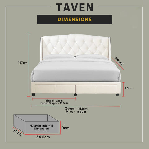 Image of DR Chiro Taven Drawer Divan Bed Frame - PetFriendly Scratchproof / Mattress Option