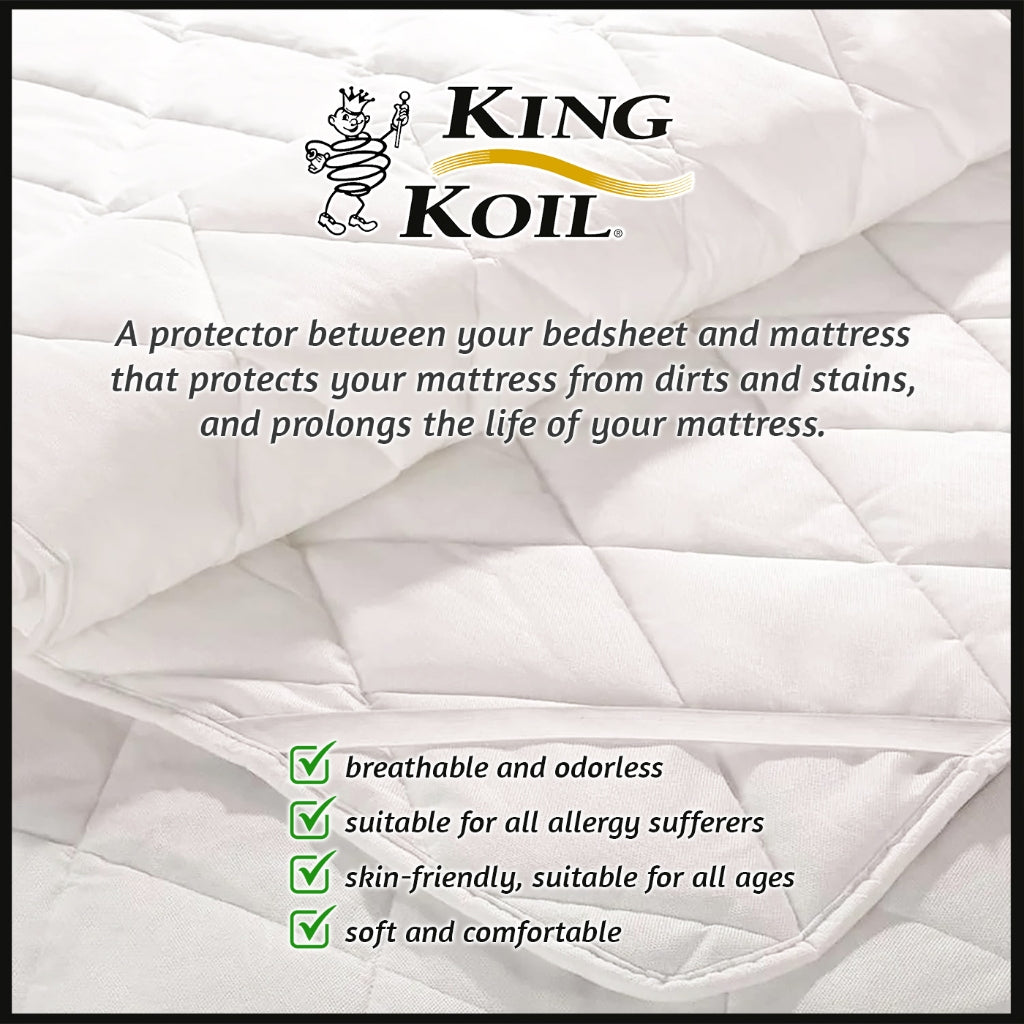 King Koil Mattress Protector Hypoallergenic Mattress Topper with Elastic Band - All Size