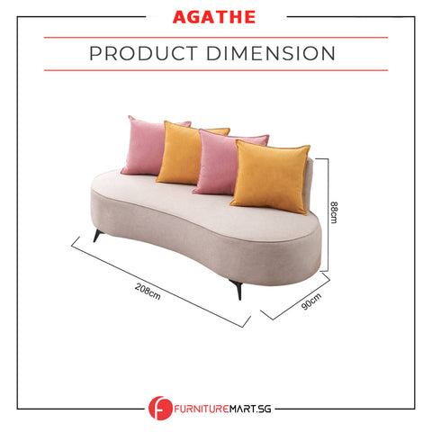 Agathe Pet-Friendly 3-Seater Sofa Scratch-proof Claw-Proof Stain-Proof