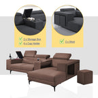 Sammy L-Shaped Sofa with Stool & Storage Upholstered w/ Pet-Friendly Option