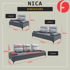 Nica 1/2/3-Seater L-Shaped Sofa with Pet-Friendly Fabric Scratch-Resistant & Claw-Resistant