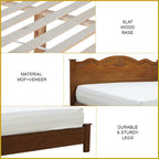 Mikky Wooden Bedframe Queen Size In Oak Colour with Mattress Option - MDF+Veneer Wood