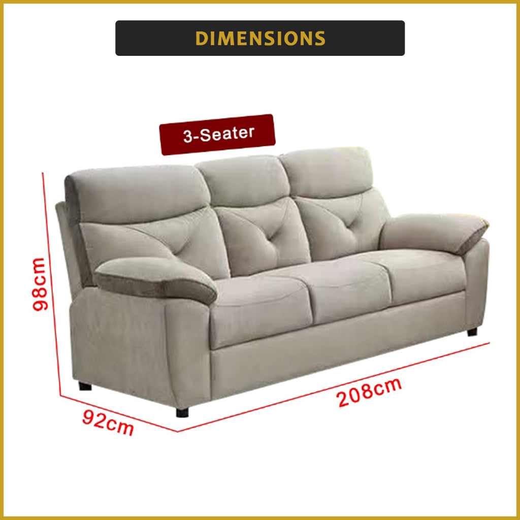 Mikee 3-Seater Recliner Sofa Set - PetFriendly Scratch-Resist