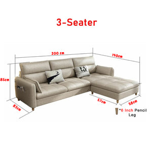 Consadole 3/4 Seater Leather Sofa Set With Ottoman In 5 Colours