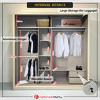 Reyna Series2 5ft/6ft/8ft Sliding Door Wardrobe with Sensor LED Lights