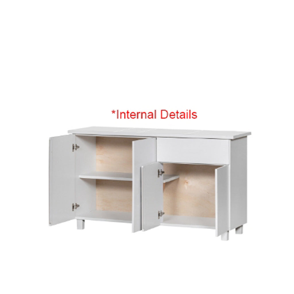 Deena Series 4/4-Door Kitchen Cabinet with Drawers in White Colour