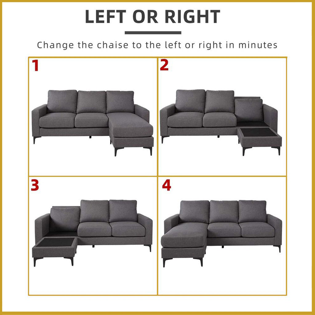 Daria Storage L-Shape Sofa Set