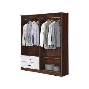 Berlin Series 4 Door with Drawers Soft Closing Wardrobe in Cherry Oak + White Colour