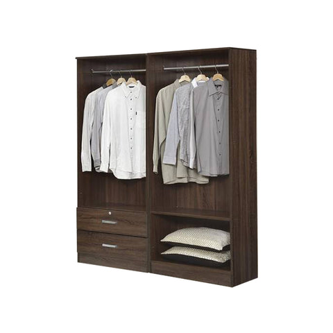 Berlin Series 4 Door with Drawers Soft Closing Wardrobe in Columbia Walnut Colour