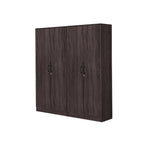 Britain Series 1/2/3/4/5 Doors Tall Wardrobe with Drawers and Top Cabinet in Black Walnut