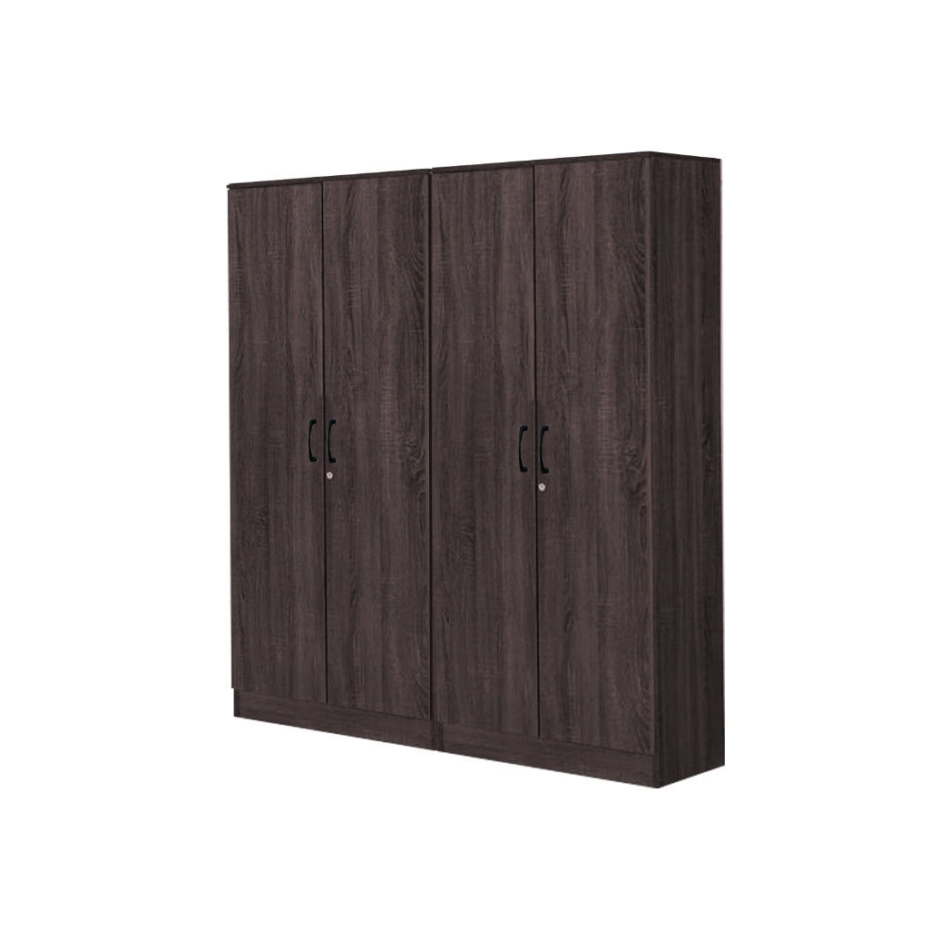 Britain Series 1/2/3/4/5 Doors Tall Wardrobe with Drawers and Top Cabinet in Black Walnut