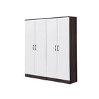 Rome Series 1/2/3/4/5 Doors Tall Wardrobe with Drawers and Top Cabinet in Walnut+White
