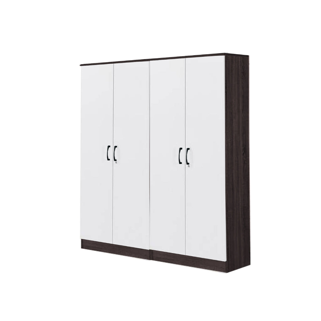 Rome Series 1/2/3/4/5 Doors Tall Wardrobe with Drawers and Top Cabinet in Walnut+White