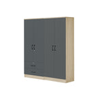 Florence Series 1/2/3/4/5 Doors Tall Wardrobe with Drawers and Top Cabinet in Natural