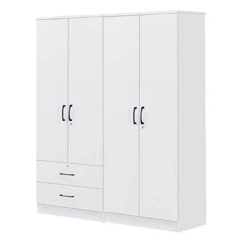 Image of Cyprus Series 4 Door Wardrobe with 2 Drawers in Full White Colour