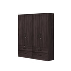 Britain Series 1/2/3/4/5 Doors Tall Wardrobe with Drawers and Top Cabinet in Black Walnut