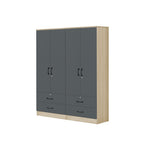 Florence Series 1/2/3/4/5 Doors Tall Wardrobe with Drawers and Top Cabinet in Natural
