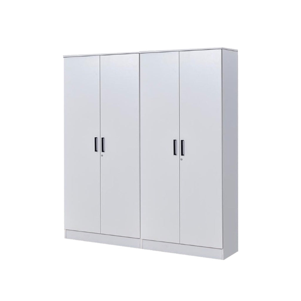 Moira CARB-P2 Certified Board 2-5 Doors  Scratch-Resist Wardrobe w/ Drawers White Colour